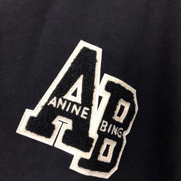 NWOT ANINE BING Miles Letterman Oversized Sweatshirt - Picture 3 of 6